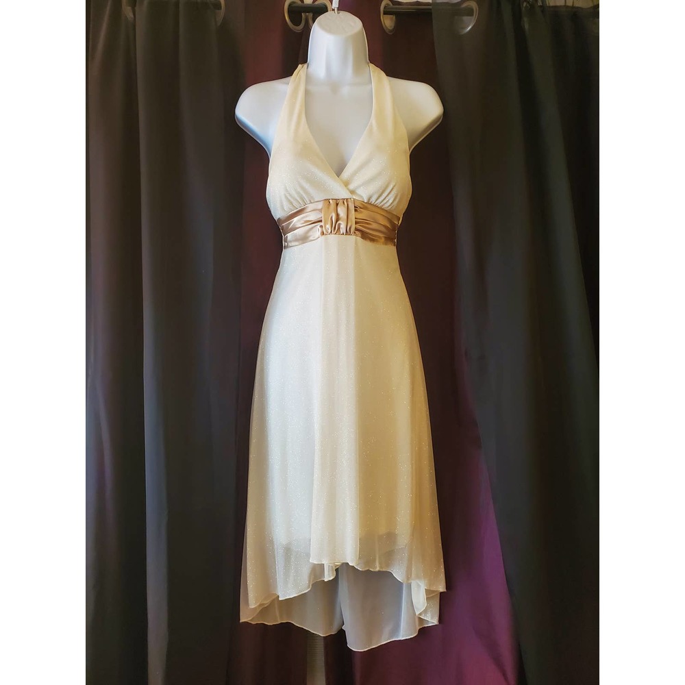 Speechless Size S High/Low Sparkle Tie Halter Dress